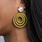 Whimsically Wicker - Green - Paparazzi Earring Image