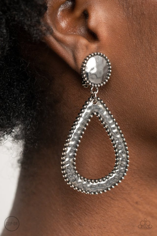 Beyond The Borders - Silver - Paparazzi Earring Image