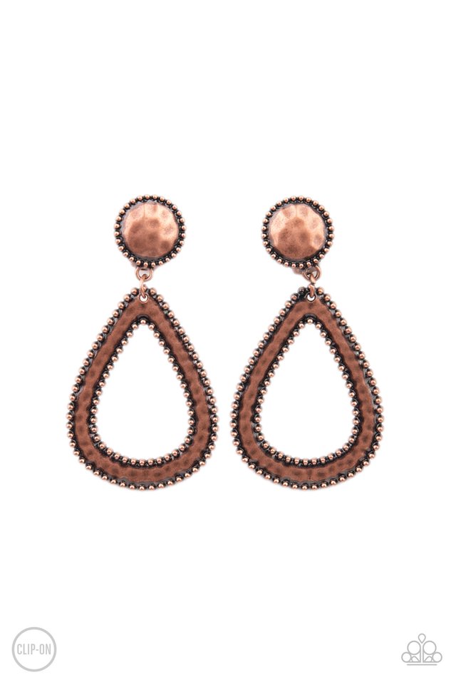 Beyond The Borders - Copper - Paparazzi Earring Image