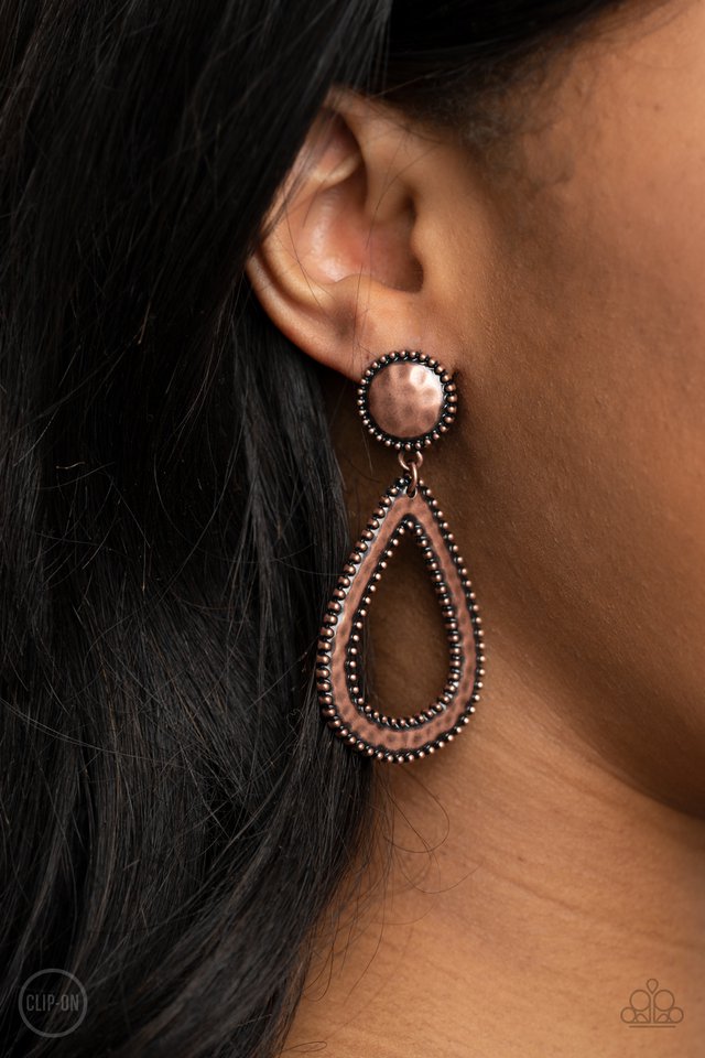 Beyond The Borders - Copper - Paparazzi Earring Image