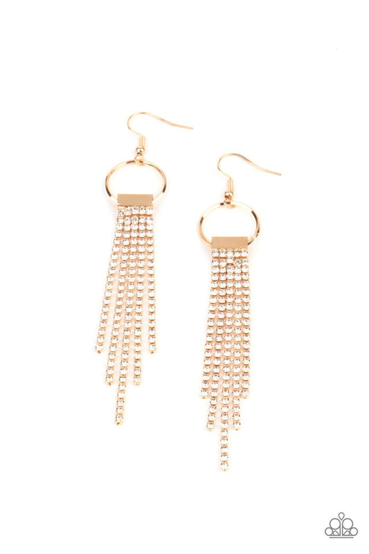 Tapered Twinkle - Gold - Paparazzi Earring Image