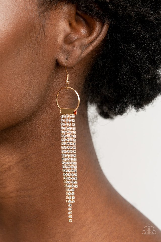 Tapered Twinkle - Gold - Paparazzi Earring Image
