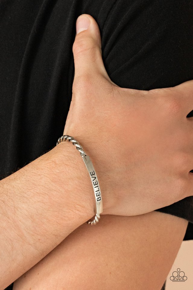 Keep Calm and Believe - Silver - Paparazzi Bracelet Image