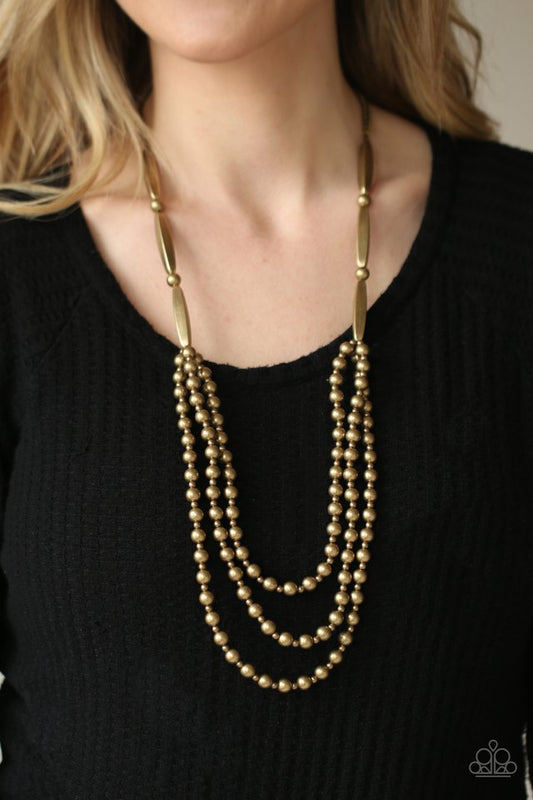 ​Beaded Beacon - Brass - Paparazzi Necklace Image