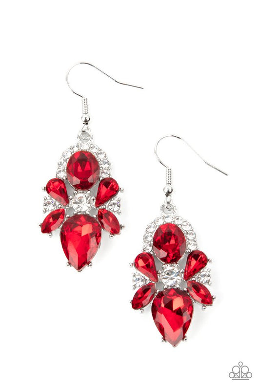 ​Stunning Starlet - Red - Paparazzi Earring Image