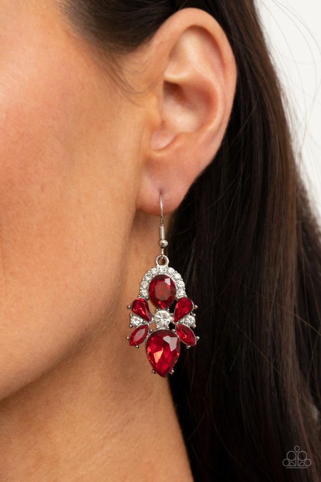 ​Stunning Starlet - Red - Paparazzi Earring Image