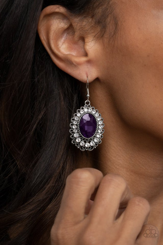 Glacial Gardens - Purple - Paparazzi Earring Image