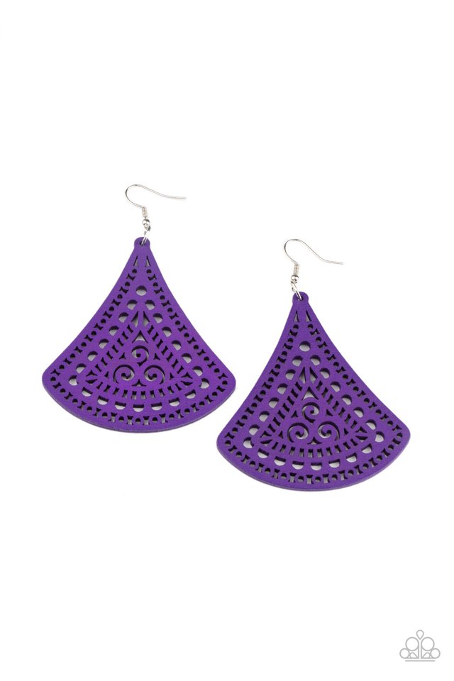 Purple wood deals earrings paparazzi