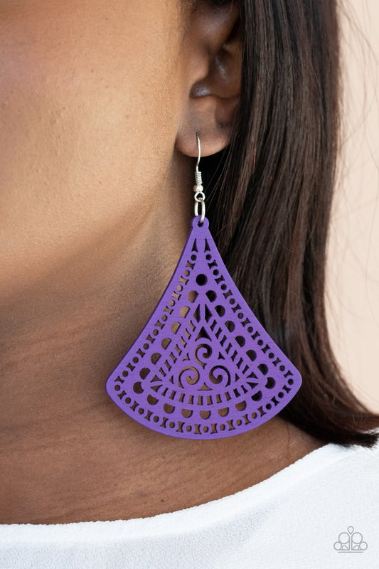 FAN to FAN - Purple - Paparazzi Earring Image