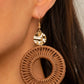 Total Basket Case - Brown - Paparazzi Earring Image