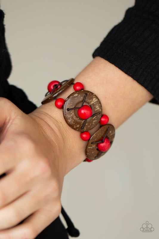 ​Island Adventure - Red - Paparazzi Bracelet Image