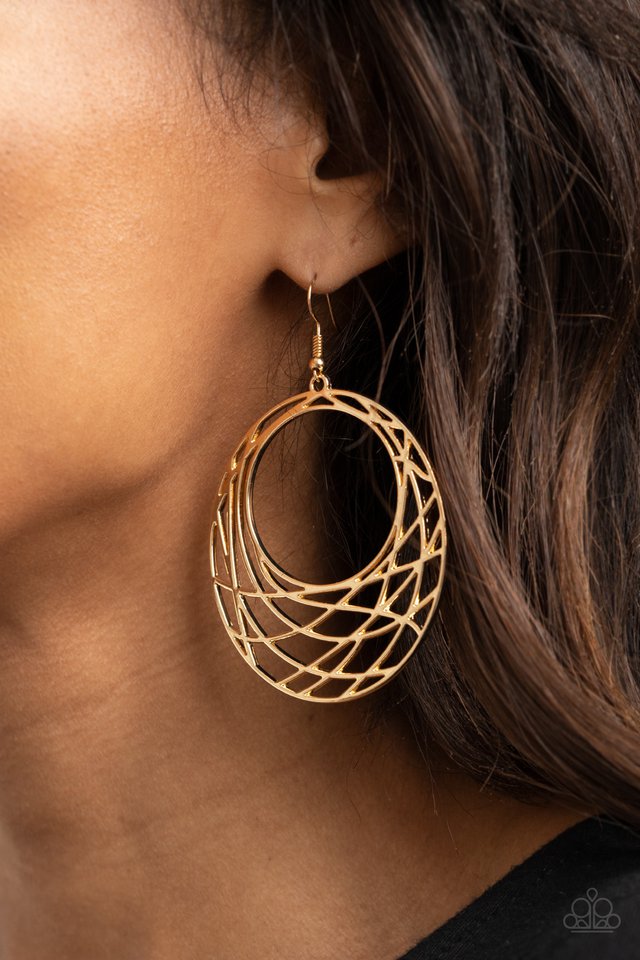 Urban Lineup - Gold - Paparazzi Earring Image