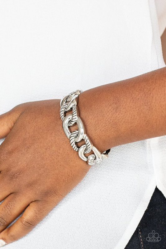 ​Bold Move - Silver - Paparazzi Bracelet Image