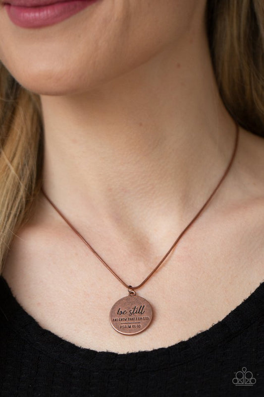 Be Still - Copper - Paparazzi Necklace Image