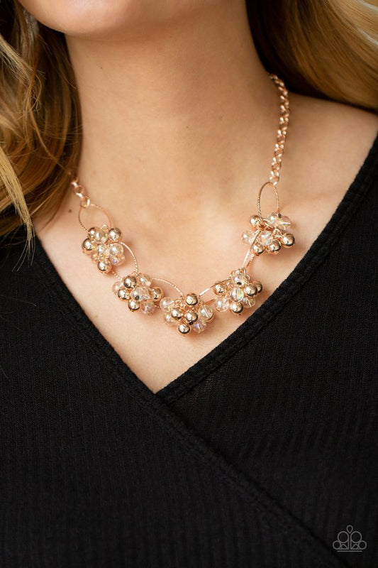 Effervescent Ensemble - Rose Gold - Paparazzi Necklace Image