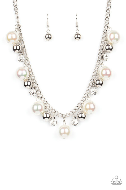 Galactic Gala - White - Paparazzi Necklace Image