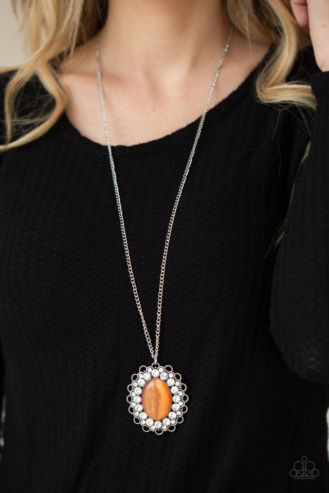 Oh My Medallion - Orange - Paparazzi Necklace Image