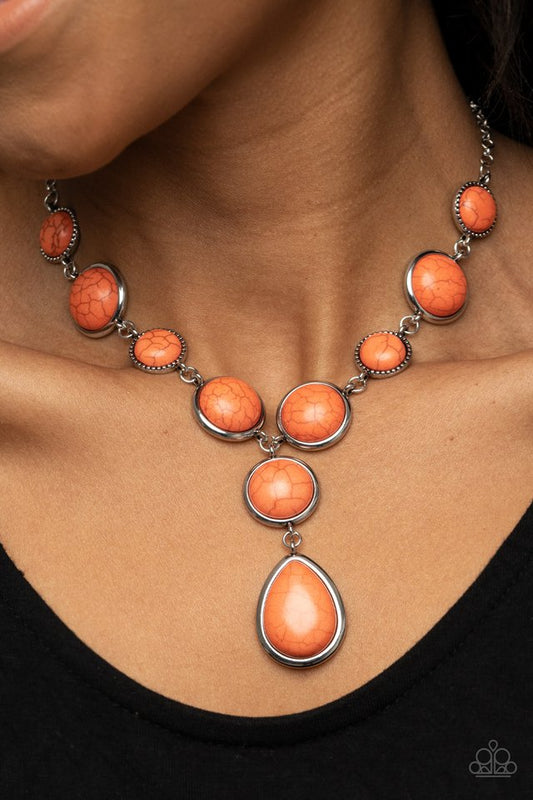 Terrestrial Trailblazer - Orange - Paparazzi Necklace Image