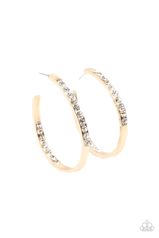 Borderline Brilliance - Gold - Paparazzi Earring Image