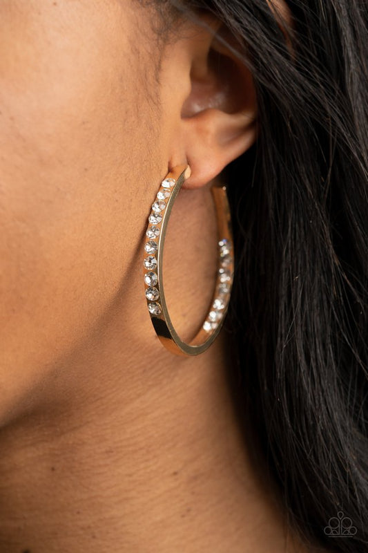 Borderline Brilliance - Gold - Paparazzi Earring Image