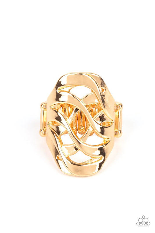 ​Open Fire - Gold - Paparazzi Ring Image