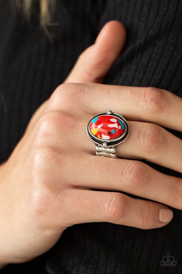 Terrifically Terrazzo - Red - Paparazzi Ring Image