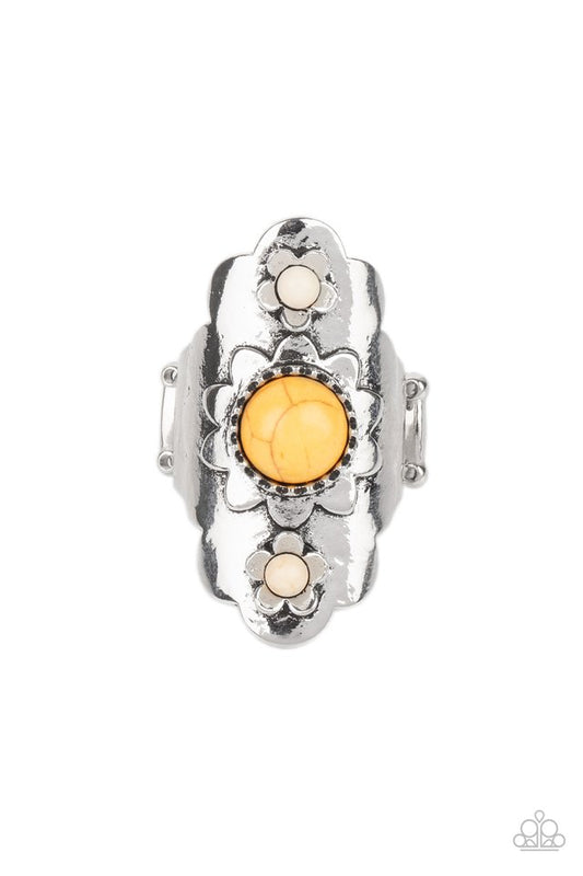 Badlands Garden - Yellow - Paparazzi Ring Image