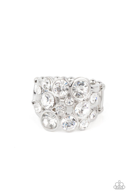 Bubbling Bravado - White - Paparazzi Ring Image