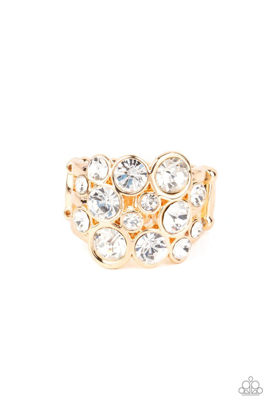 Bubbling Bravado - Gold - Paparazzi Ring Image