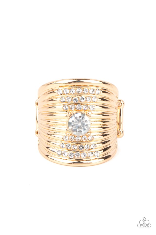 Crystal Corsets - Gold - Paparazzi Ring Image