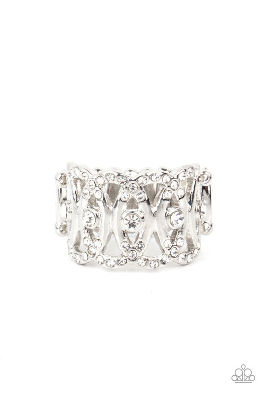 OVAL-Ruled - White - Paparazzi Ring Image