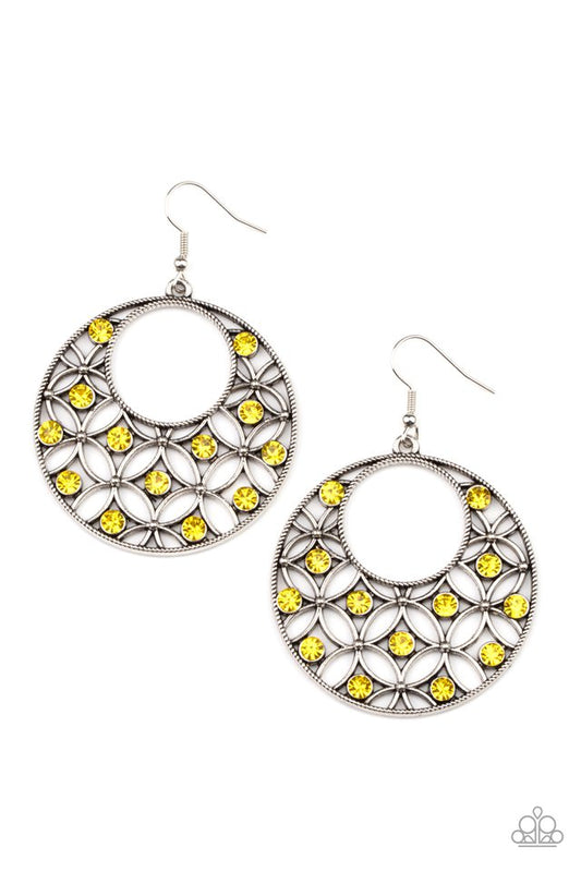 Garden Garnish - Yellow - Paparazzi Earring Image