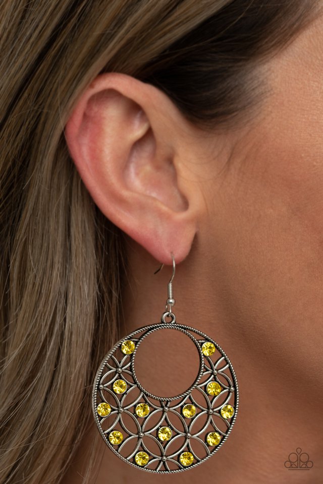 Garden Garnish - Yellow - Paparazzi Earring Image