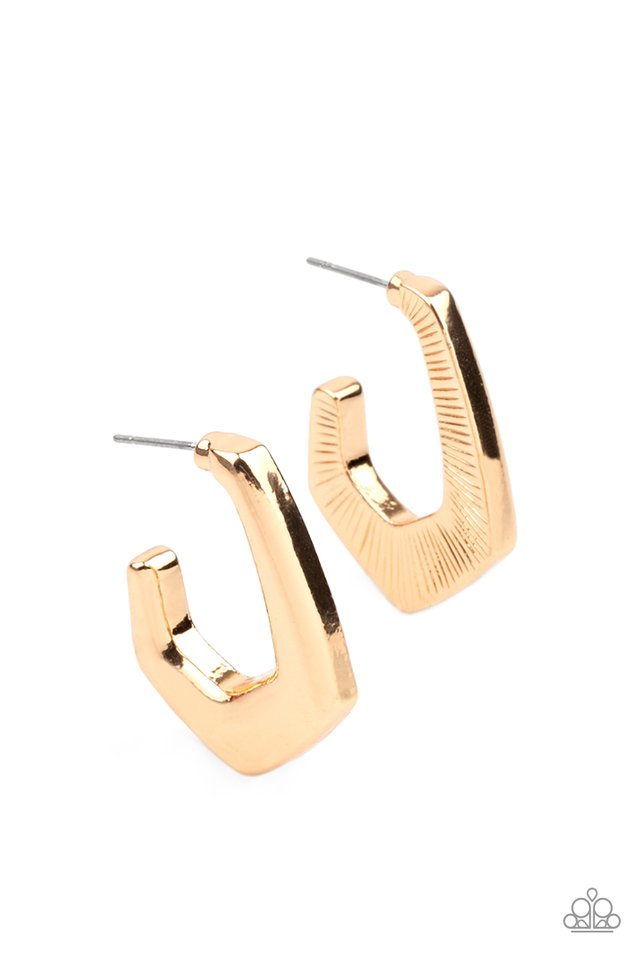 On The Hook - Gold - Paparazzi Earring Image