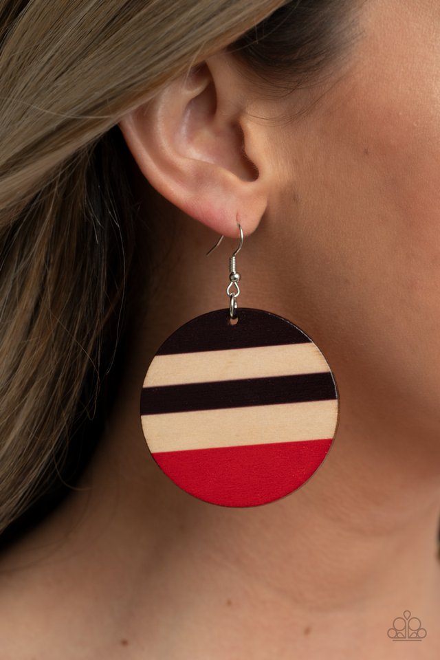 Yacht Party - Red - Paparazzi Earring Image
