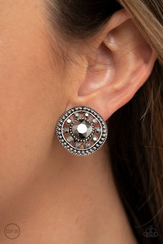 Dazzling Definition - Silver - Paparazzi Earring Image
