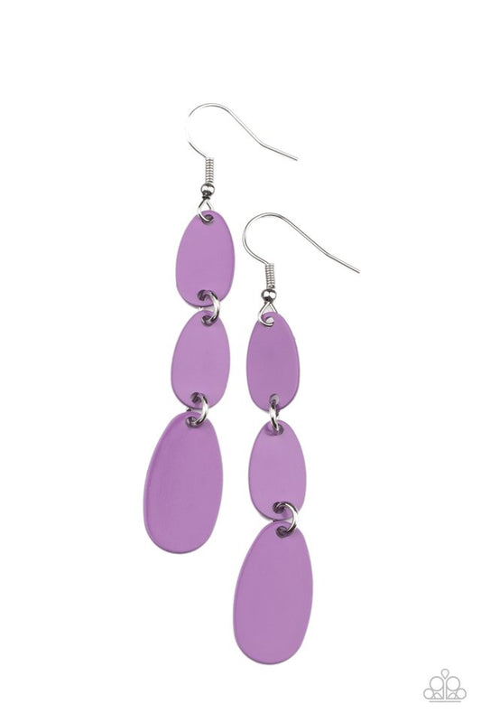 Rainbow Drops - Purple - Paparazzi Earring Image