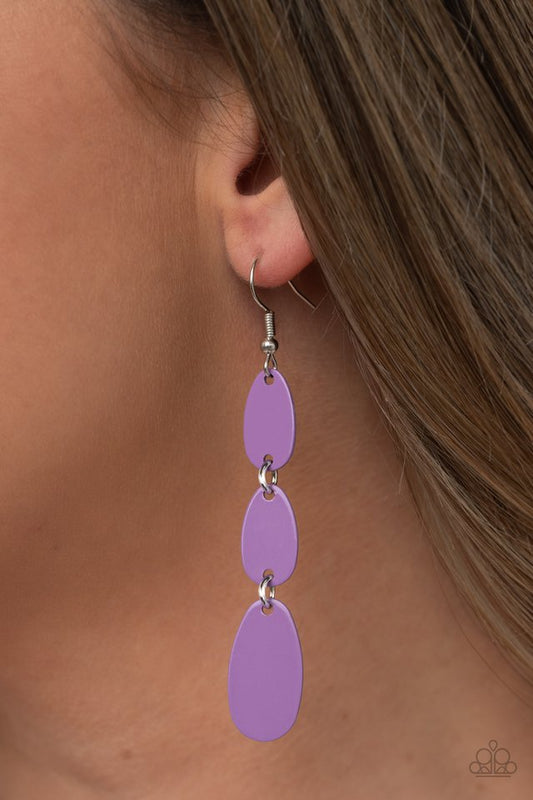 Rainbow Drops - Purple - Paparazzi Earring Image