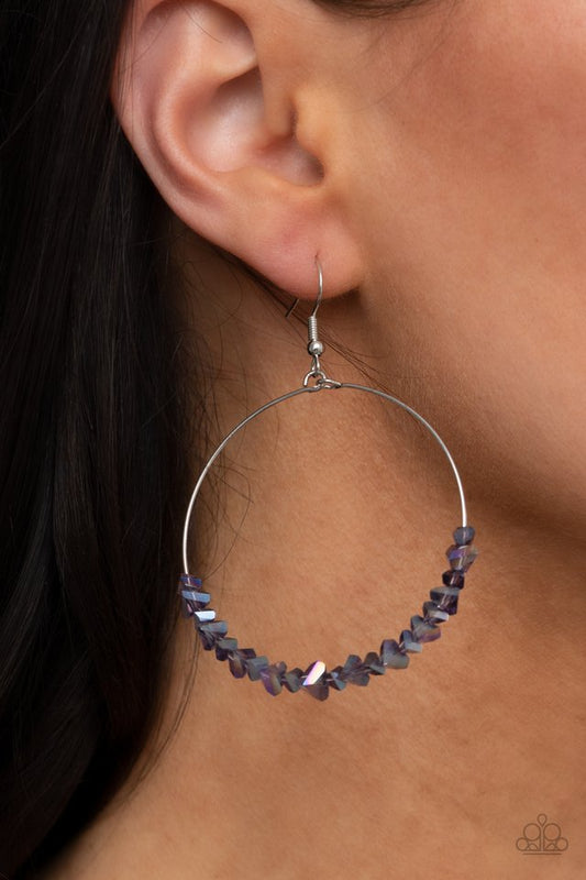 Glimmering Go-Getter - Purple - Paparazzi Earring Image