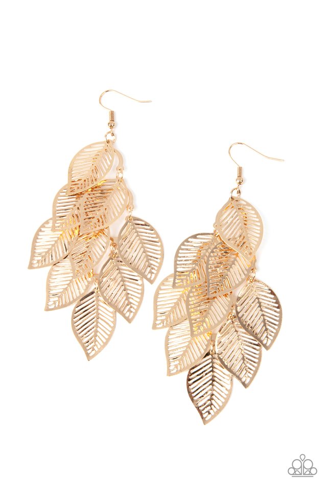 ​Limitlessly Leafy - Gold - Paparazzi Earring Image