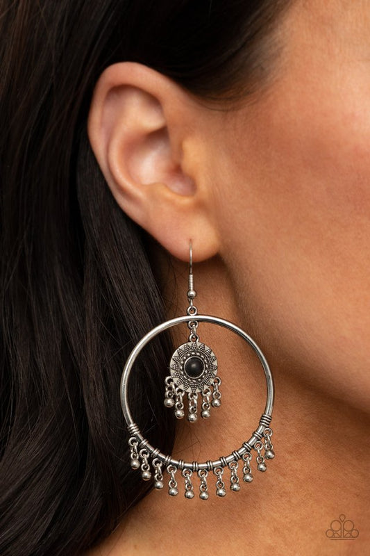 Sunny Equinox - Black - Paparazzi Earring Image