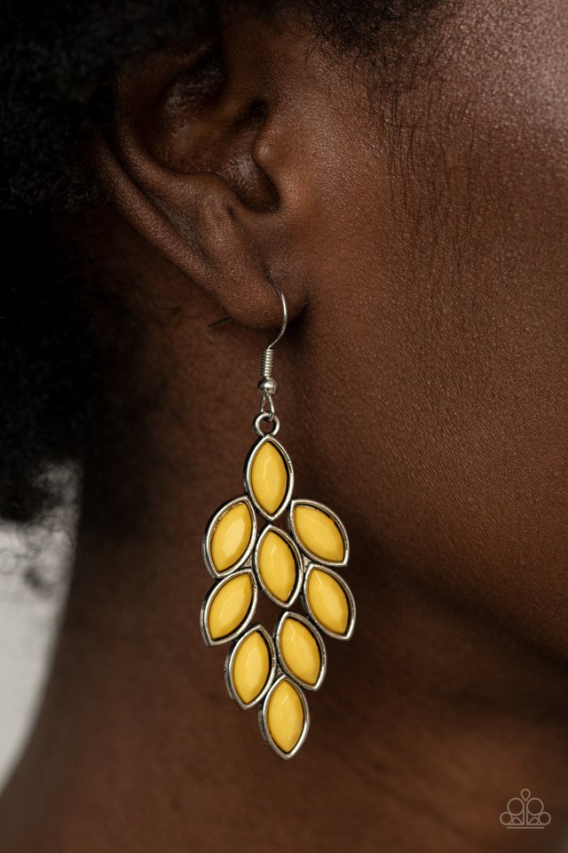 Flamboyant Foliage - Yellow - Paparazzi Earring Image