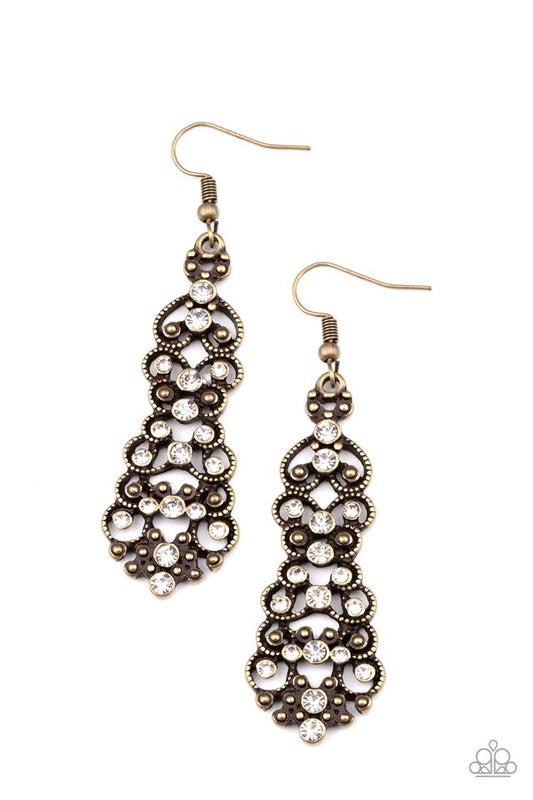 ​Diva Decorum - Brass - Paparazzi Earring Image