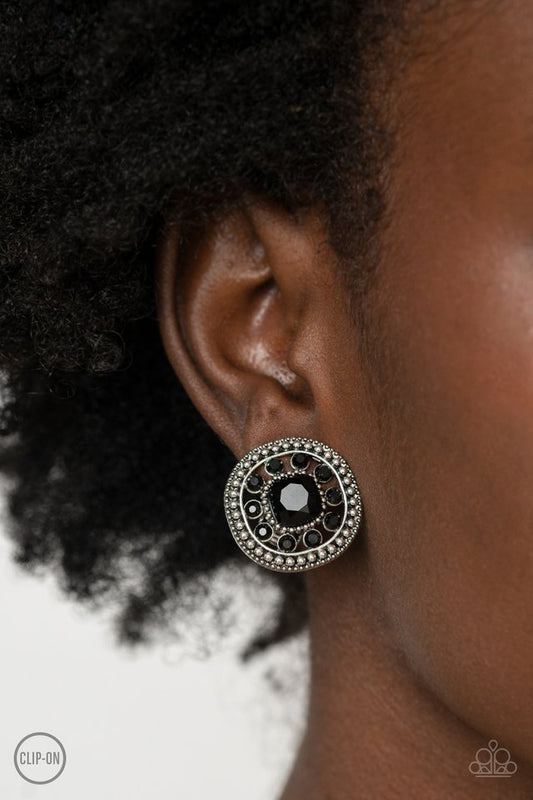 ​Dazzling Definition - Black - Paparazzi Earring Image