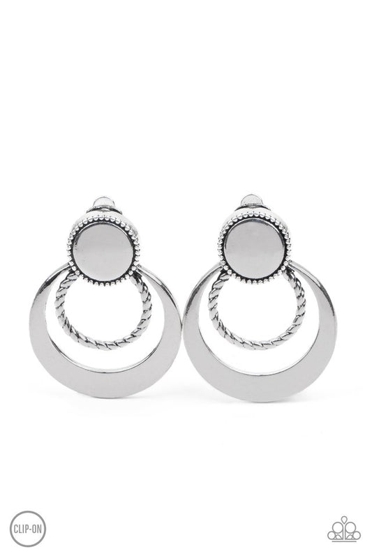 Refined Ruffles - Silver - Paparazzi Earring Image