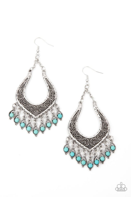 Sahara Fiesta - Blue - Paparazzi Earring Image