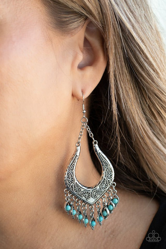 Sahara Fiesta - Blue - Paparazzi Earring Image