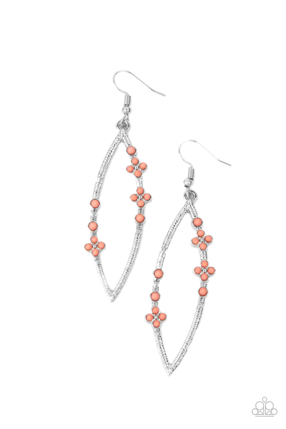 Paparazzi Earring ~ Flowery Finesse - Orange