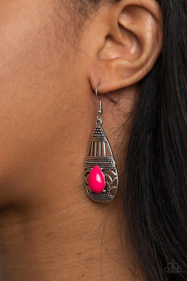 Eastern Essence - Pink - Paparazzi Earring Image