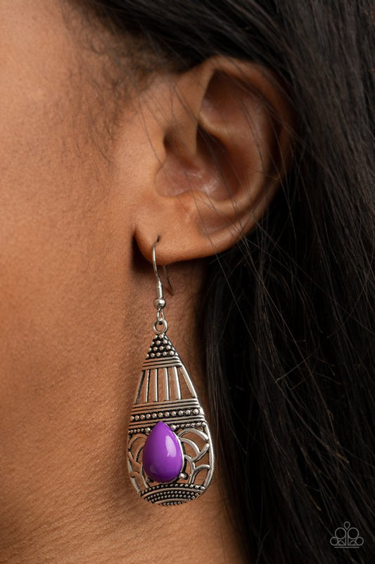 Eastern Essence - Purple - Paparazzi Earring Image